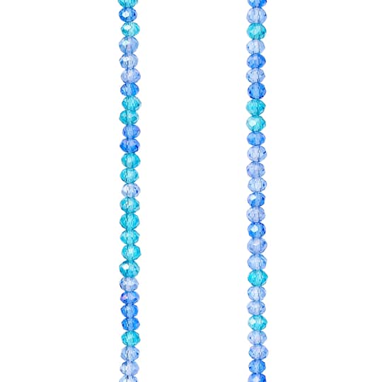 12 Pack: Blue Mix Rondelle Glass Beads, 3mm by Bead Landing™